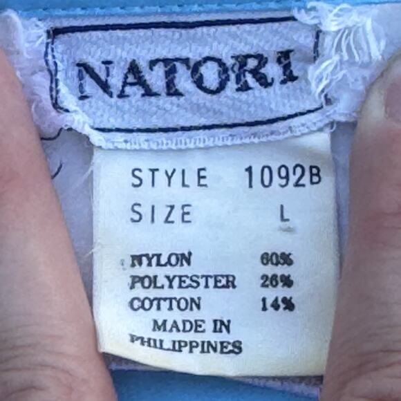 NATORI White Long Sleeve Ivory Silky Nightgown Applique Embroidered Floral Sz M - Picture 9 of 9